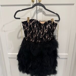 ASOS Black Lace and Fur Skirt